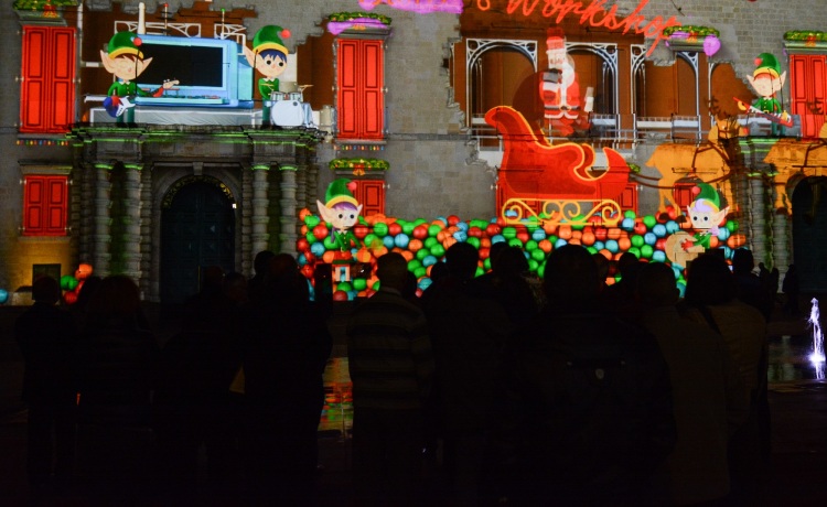 3D Christmas Architectural Mapping Projection