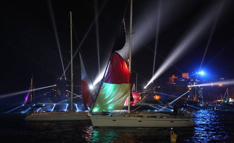 The Valletta Pageant of the Seas Lights Up the Grand Harbour by Night